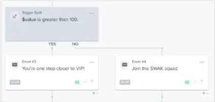 VIP-split Image shows a segmentation split in Klaviyo